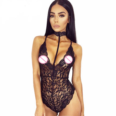 Halter Lace Bodysuit