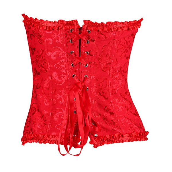 Floral Bustier Lace Up Back Corset